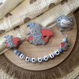 Chupetero Fantasía personalizado “Dumbo azul”