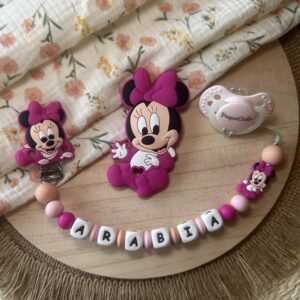 Chupetero Fantasía Personalizado “Minnie bebé Fucsia”