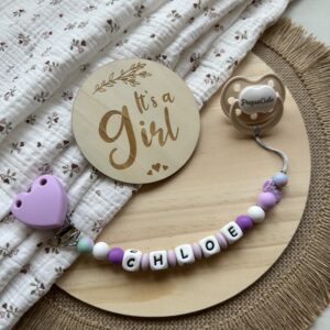 Chupetero de silicona “Clip corazón”