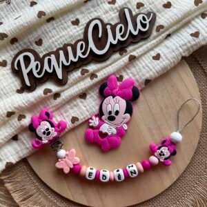 Chupetero Fantasía Personalizado “Minnie bebé Fucsia”